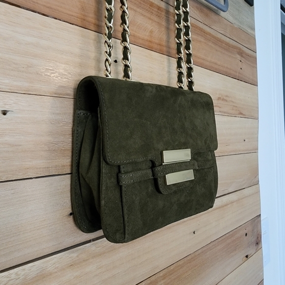 Zac Posen Americana Mini Crossbody Green Velvet Suede Chain - Picture 6 of 15